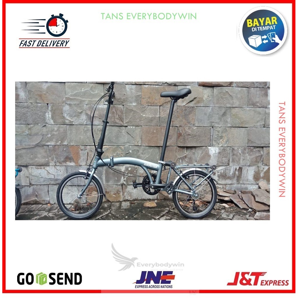 [FREE POMPA] SEPEDA LIPAT 16 INCH 3 SPEED TRIFOLD EURONATION BIKE SEPEDA LIPAT TERBARU BUKAN EXOTIC 