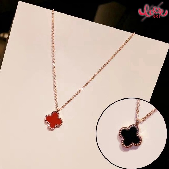 Empat Daun Semanggi Kalung Hati Cinta Klavikula Rantai Empat Daun Semanggi Kalung Kalung Kalung Pendek   Clover Heart Heart Necklace Love Clavicle Chain Necklace Short Necklace Necklace