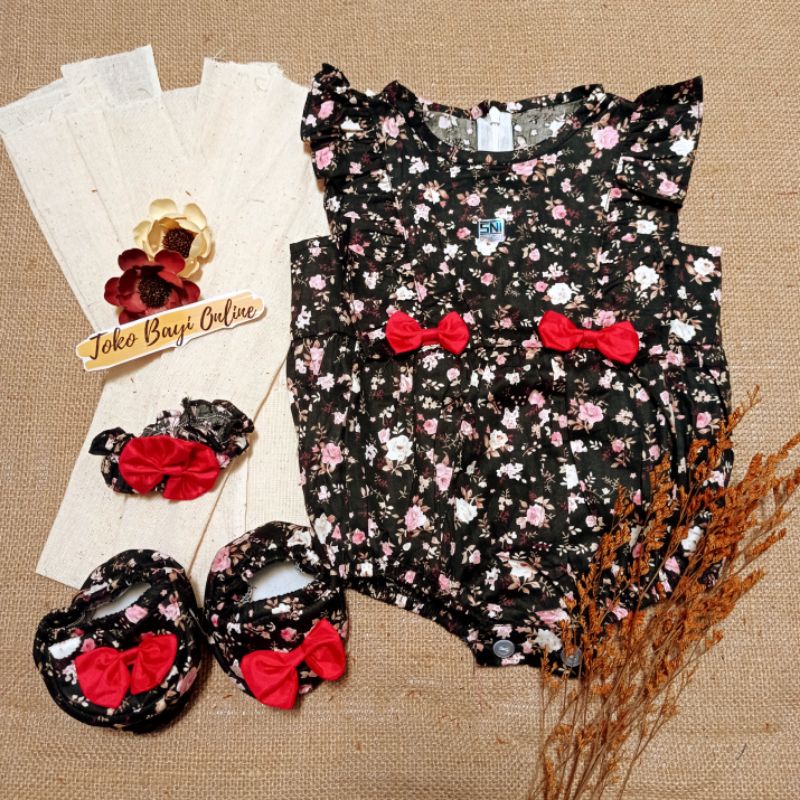 Baju jumper 0 6 bulan bando lucu bestseller anak bayi cewek perempuan murah-8
