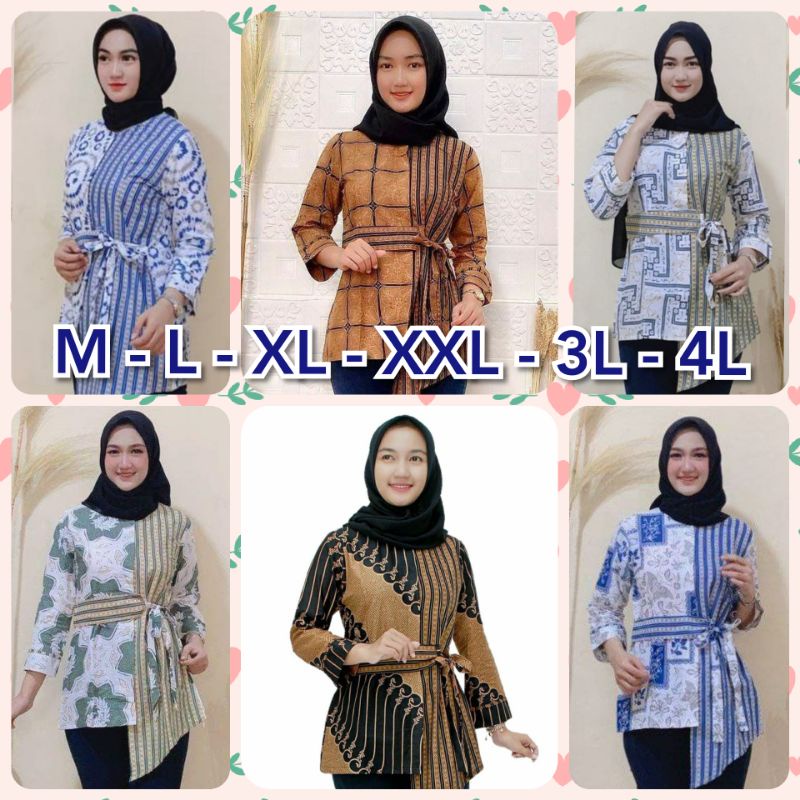 Jual Murah Tey-17 Batik Wanita Asj Sa Hrb026 Kenongo Kemeja Tosca Pendek MnLGqpcXQbVZD
