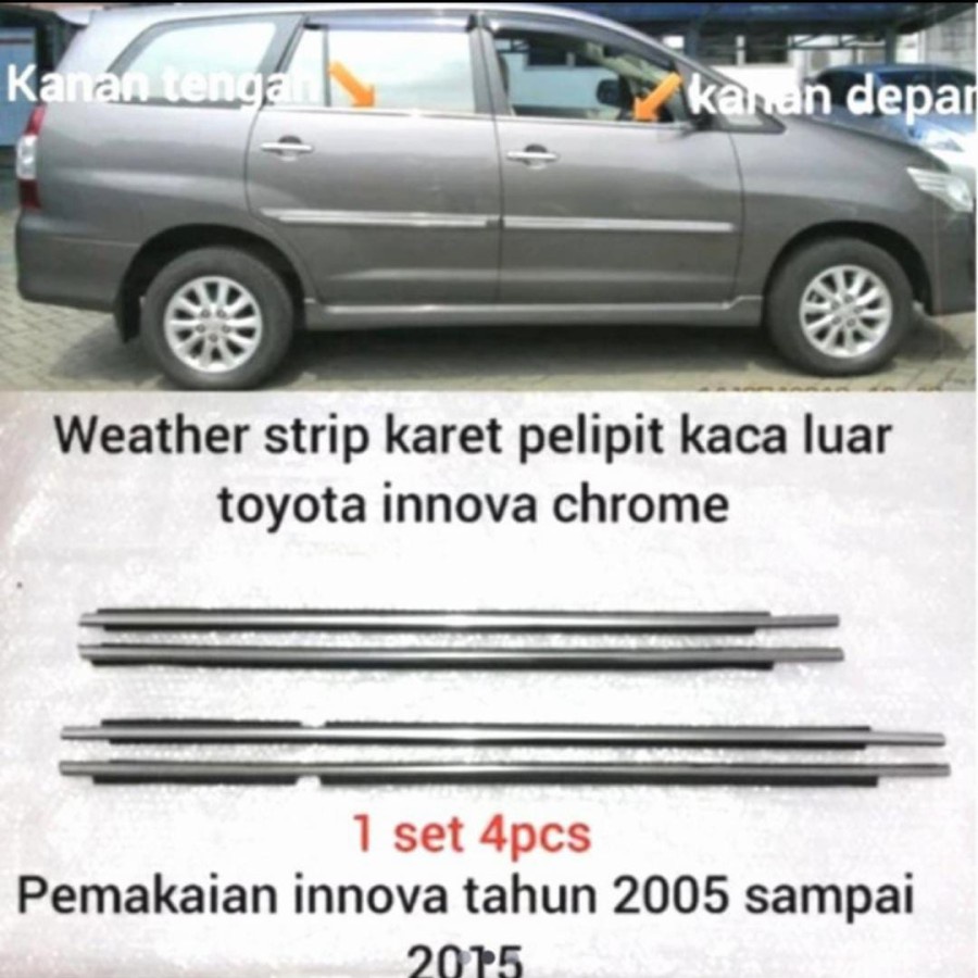 list karet pelipit pintu luar innova lama 2005-2015 set 4 original