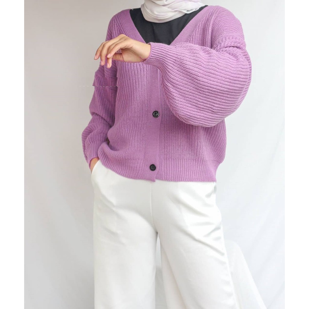 Cardigan rajut - Kardigan wanita - Cardigan pull*bear - Carra cardi-3