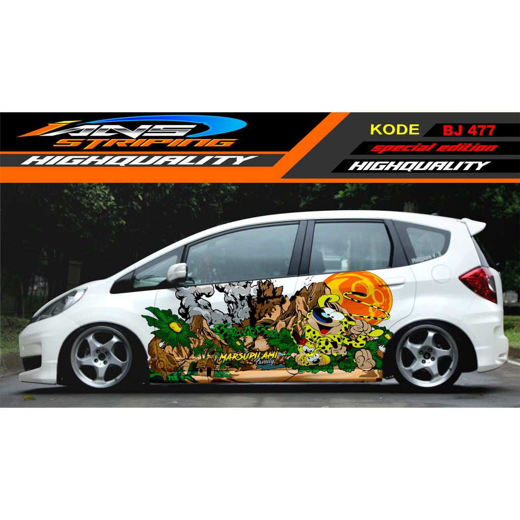 VARIASI STICKER MOBIL JAZZ, BRIO, AGYA, YARIS, SWIFT, SIGRA / DECAL STICKER MOBIL / STIKER MOBIL