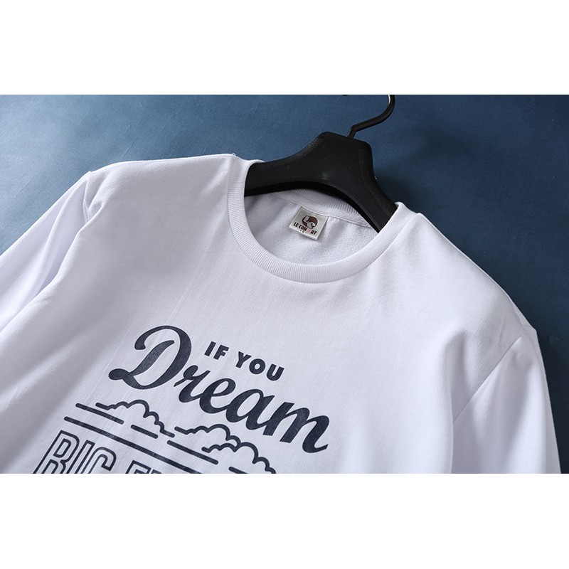 IBS-90 (XL) white typography sweater unisex tebal import japan