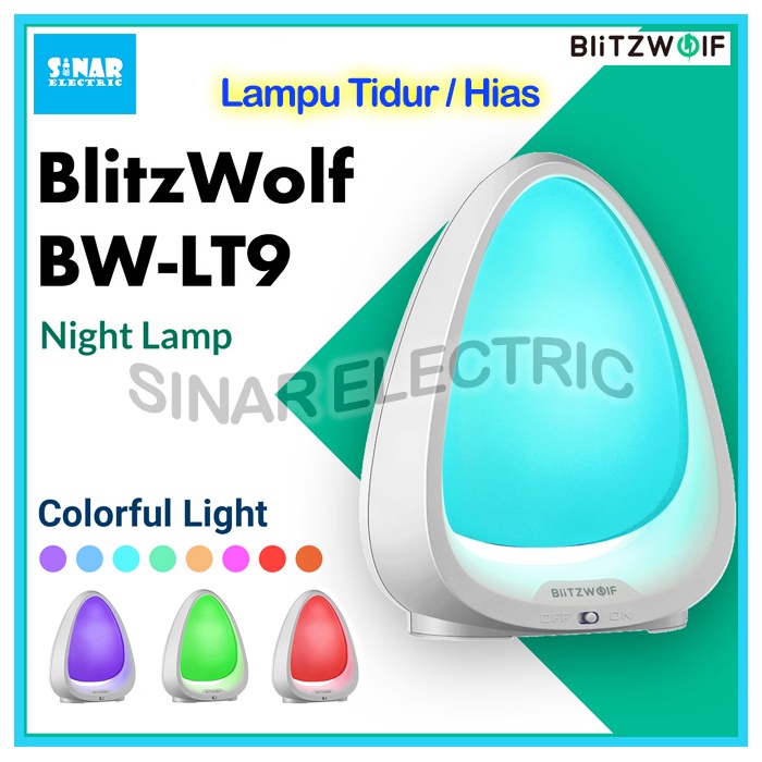 Lampu Tidur Led Unik BlitzWolf RGB Smart Night Lamp Warna Warni BW LT9