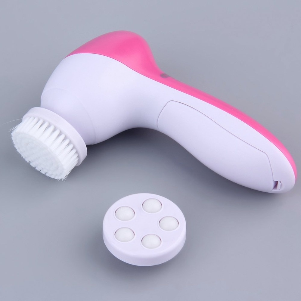 Biutte.co Pembersih Muka Elektrik Alat Facial pembersih muka Sikat Muka 5 in 1 Facial Cleansing Brush Spin Brush For Face Electric Face Pore Cleaner Washer Facial Skin Care Massager Skin Beauty Multifunctional 5 in 1 Electric Facial Cleansing Instrument