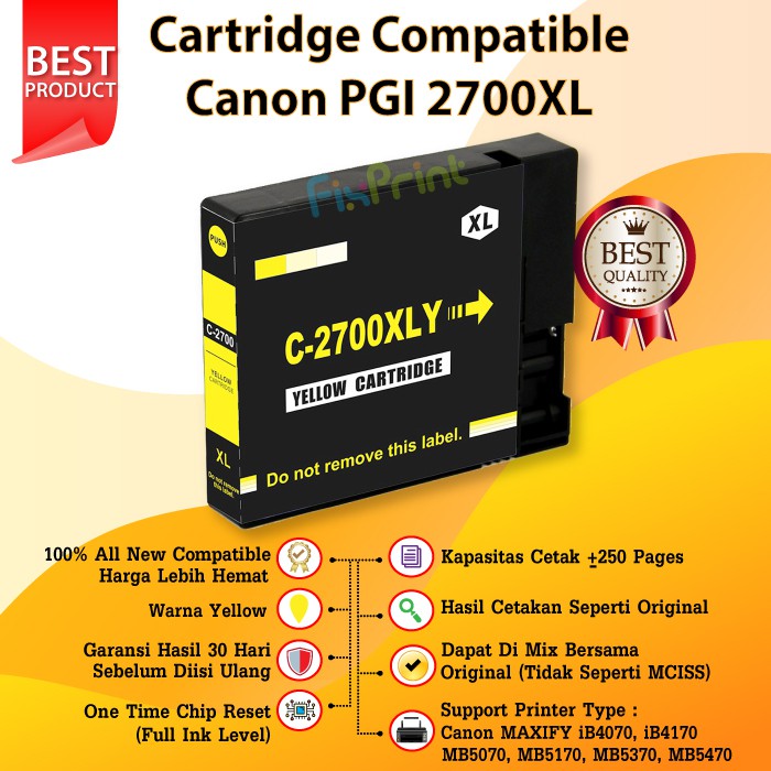 Cartridge Canon PGI-2700 PGI2700 Printer MAXIFY iB4070 iB4170 MB5070