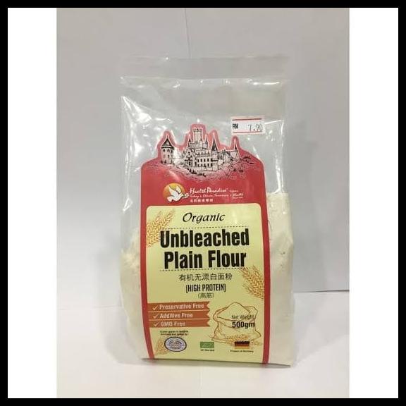

TERBARUU!! Health paradise organic unbleached plain flour high protein 500 g TERBARU