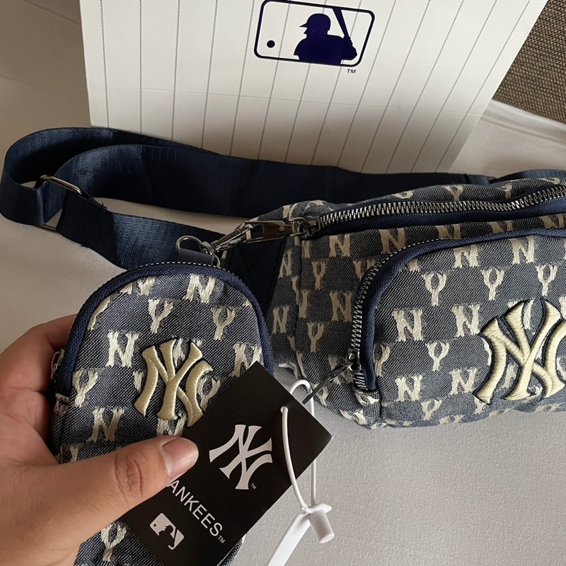 WAIST BAG NY MLB DENIM MONOGRAM JEANS / TAS PINGGANG MLB NY / TAS MLB / TAS NY