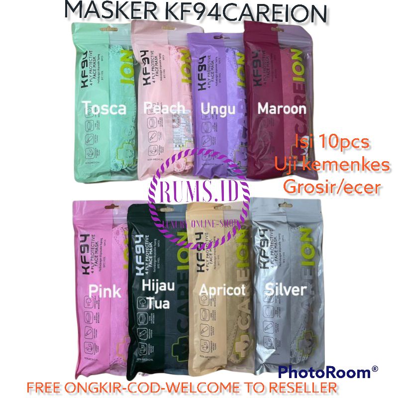 MASKER KN94 CAREION warna lengkap isi 10pcs