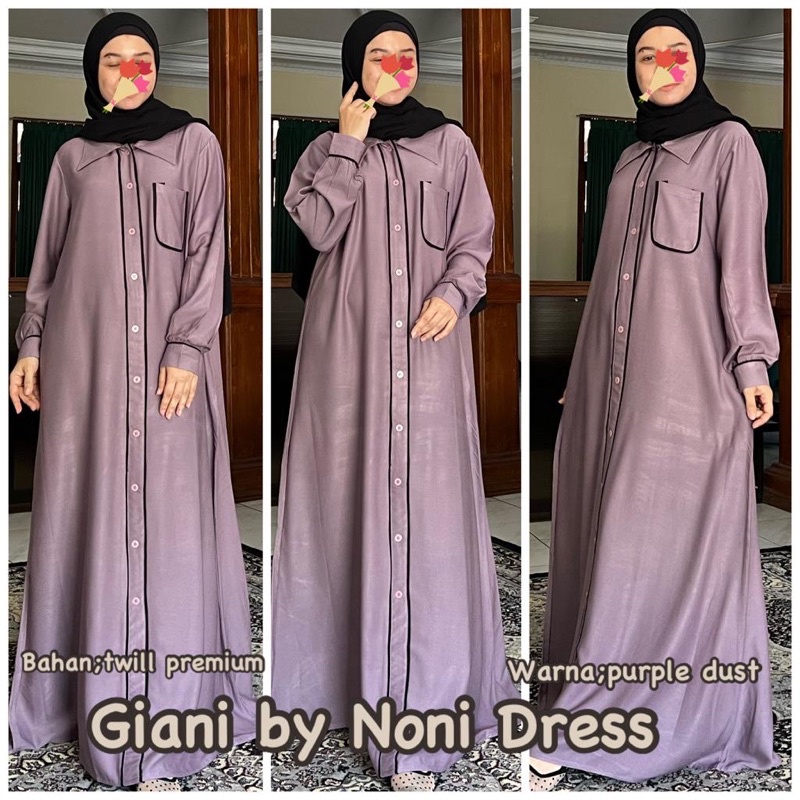 Daster Arab Noni GIANI &amp; Noni KALILA Maxi Dress Gamis Twill premium