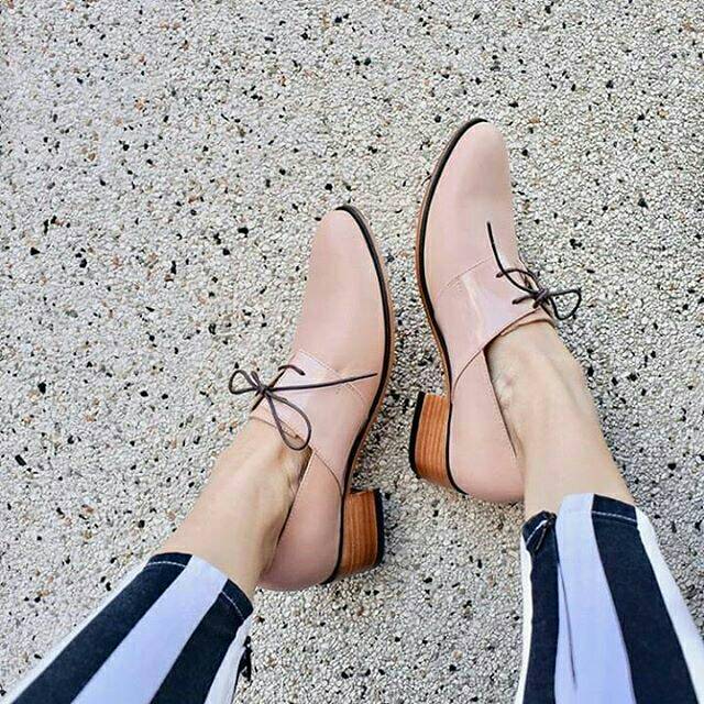 115 girly oxford shoes wanita small & big size (sepatu jumbo)