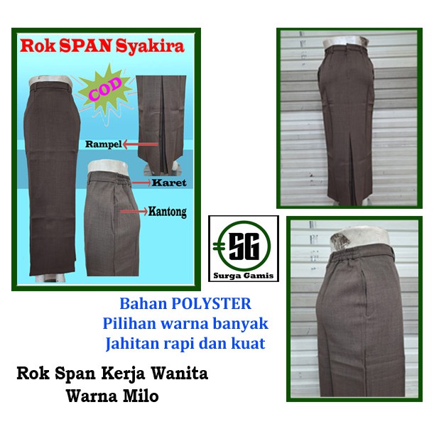 rok span ukuran 4L dan 5L-rok kerja-rok span syakira-rok polyester-rok kerja modis-rok kerja wanita