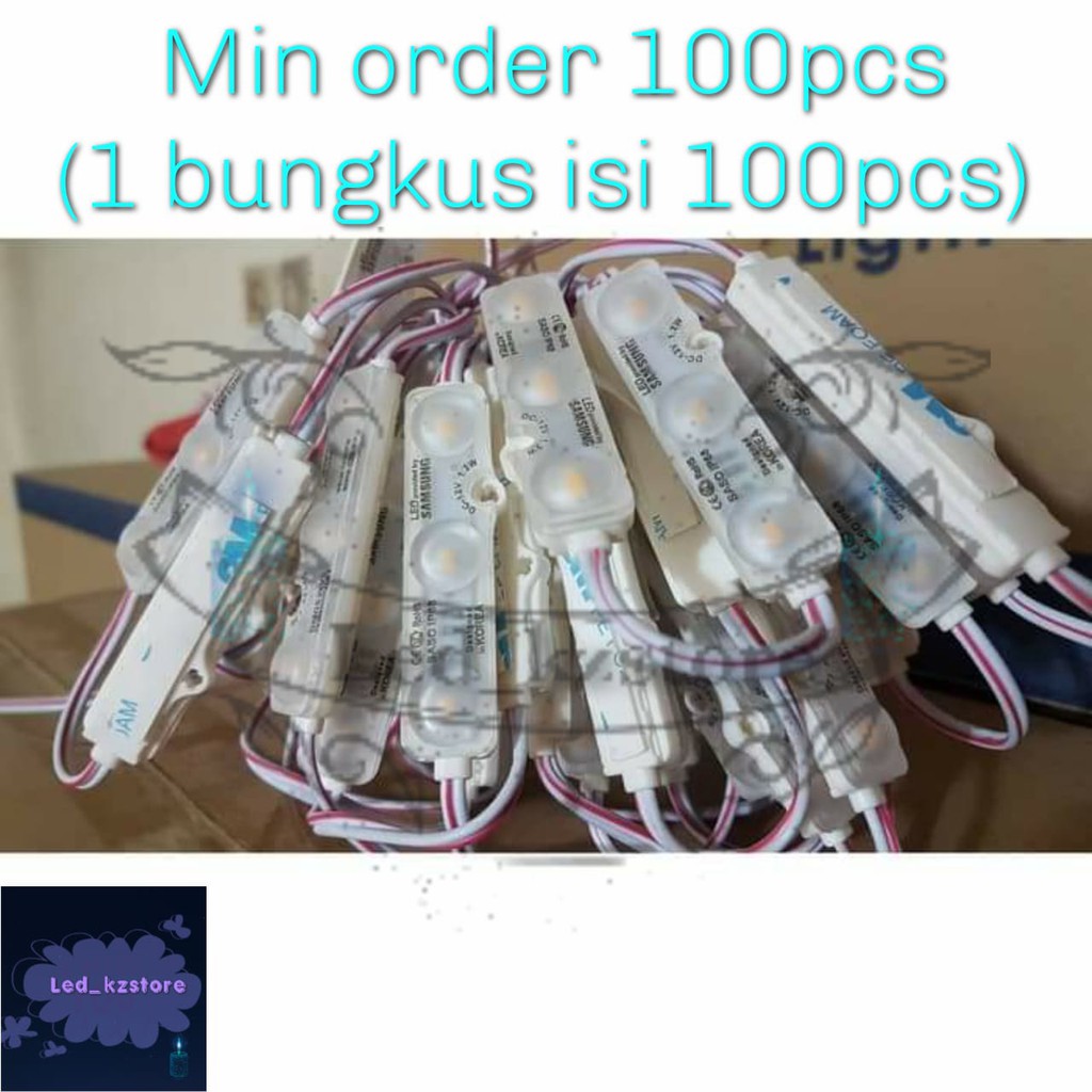 100 pcs SAMSUNG LED Modul 5730 SMD 12v DC 3 Mata 12 v volt Module Ori susu