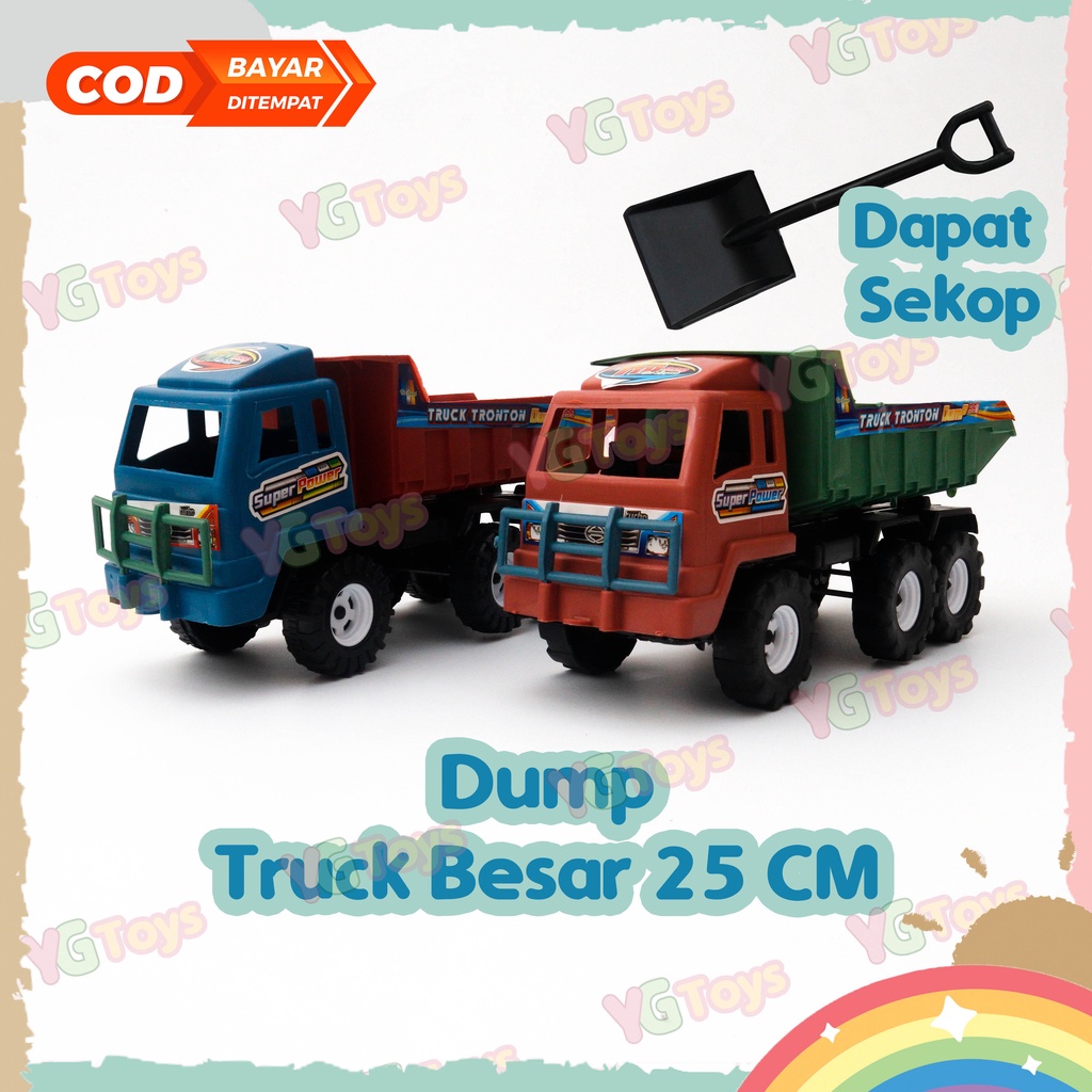 YGtoys Mainan Mobil Mobilan Truk Pasir Besar Dump Truck Konstruksi Dorong Anak Laki Laki Dengan Sekop Edukasi