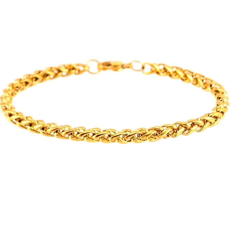 Bagus Dipakai.. Gelang Pria Rantai Cowok Gold Emas Titanium Silver Anti Karat