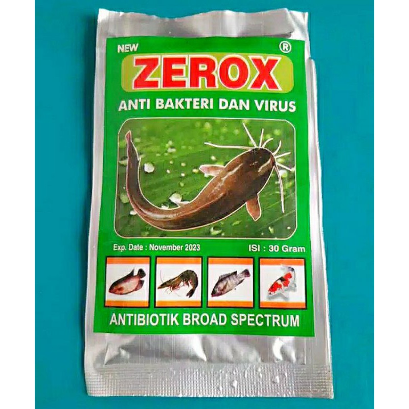 ZEROX 30GR OBAT ANTIBIOTIK IKAN ENROFLOXACINE PENGOBATAN ANTI BAKTERI DAN VIRUS IKAN LELE NILA MUJAI