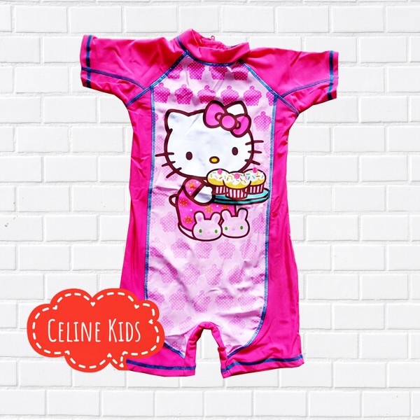 Baju renang anak cewek | Perempuan swimsuit Hello Kity Import