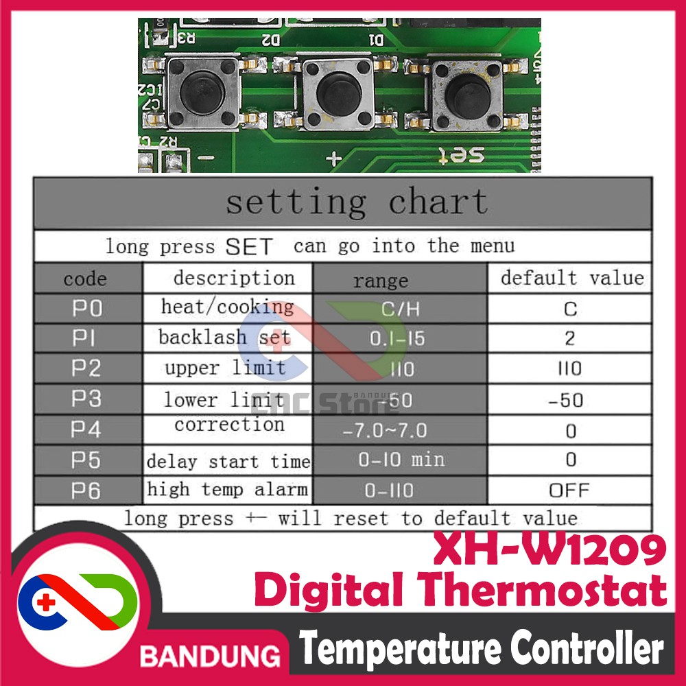 XH-W1209 DIGITAL THERMOSTAT TEMPERATURE CONTROLLER PENGATUR SUHU