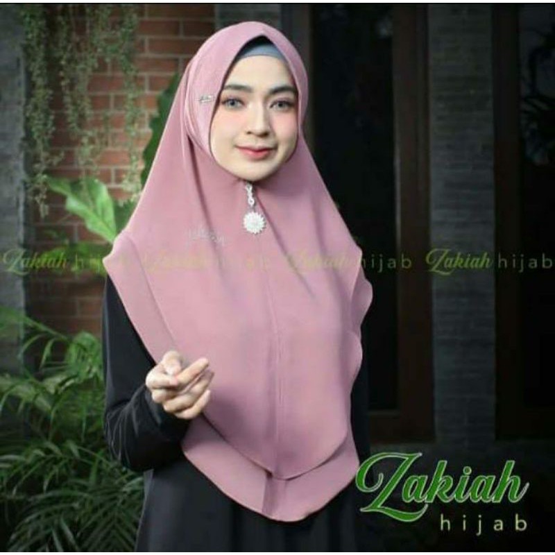 Ori Zakiah - Khimar hijab polos syar.i plat hijab ceruty pet antem