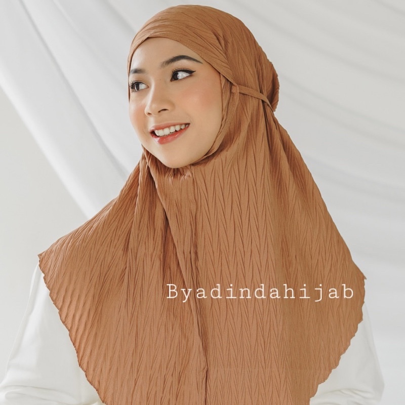 Bergo Padi zig zag Tali Hijab instant Plisket Pleated