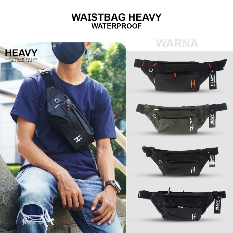 Tas selempang pria , tas waistbag heavy , tas selempang Heavy , HEAVY.BAG PNCK-1038