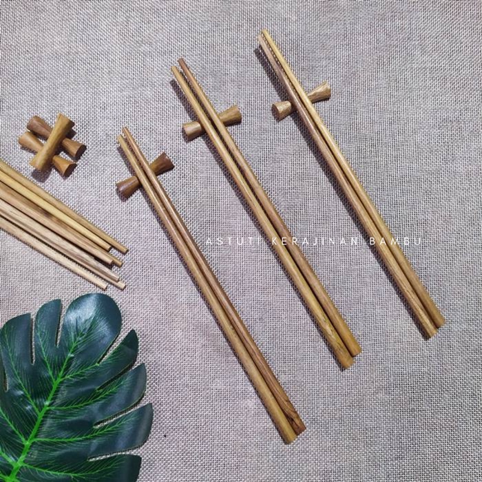 SUMPIT KAYU JATI PREMIUM BONUS TATAKAN / sumpit kayu premium/ sumpit murah/ souvenir sumpit
