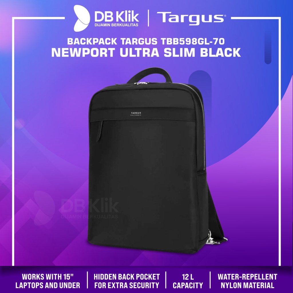 Backpack TARGUS TBB598GL NEWPORT ULTRA SLIM 15&quot; Black - TBB598GL-70