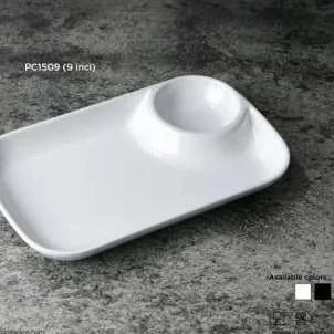 PUTIH PIRING SEKAT Rounded Melamine Snack Sambal Golden Dragon PC1509