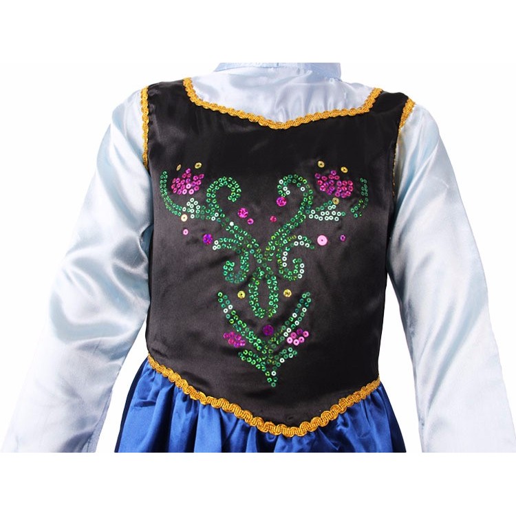 Kostum Cosplay Anna Costume Frozen Disney Dress+cloak Anak Size L