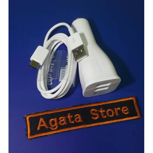 [NEW] CHARGER MOBIL SAMSUNG TYPE C SAVER C7 C9 PRO DUAL CAR ADAPTER ORI