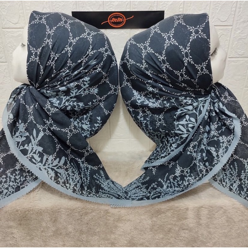 Hijab Voal Motif RANTAI BUNGA / Hijab segiempat motif terbaru/Hijab segiempat jumbo/ Hijab segiempat