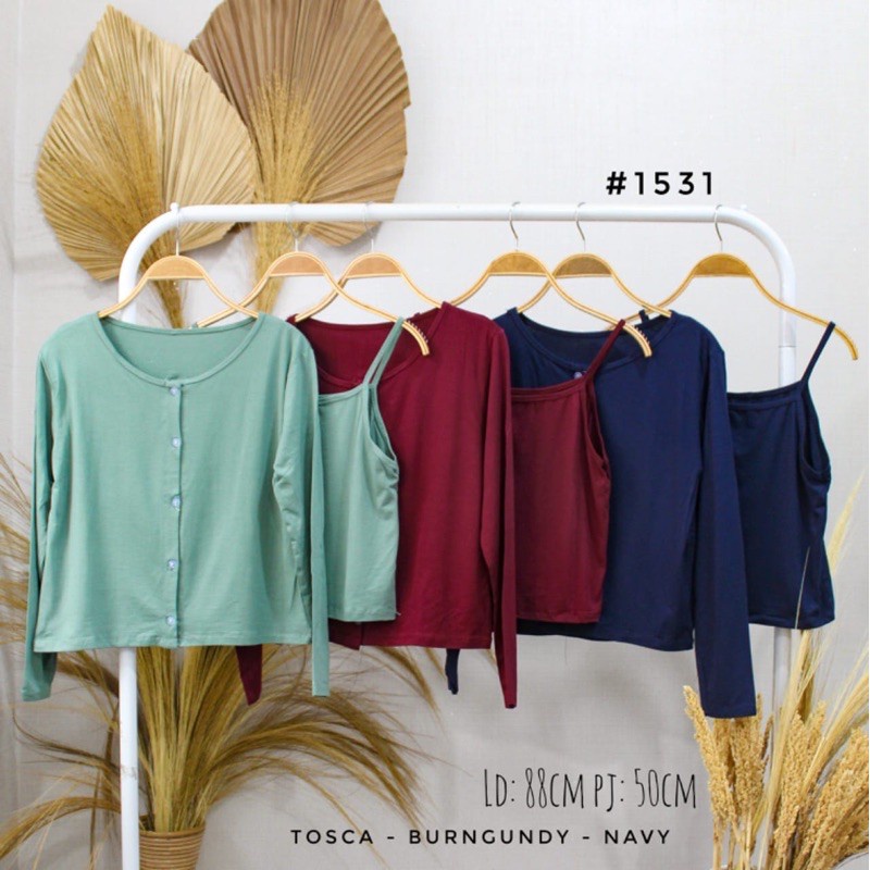 Baju Wanita TERMURAH One Set Tanktop+Outer 1531 BEST SELLER