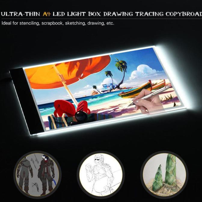 

Update! Usb Ultra Thin Art Graphic Design Tablet Pad A4 Size + Led Light Murah