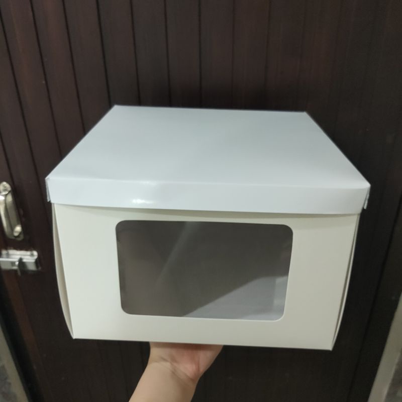 

box kue polos 25 x 25 x 17cm IVORY tinggi
