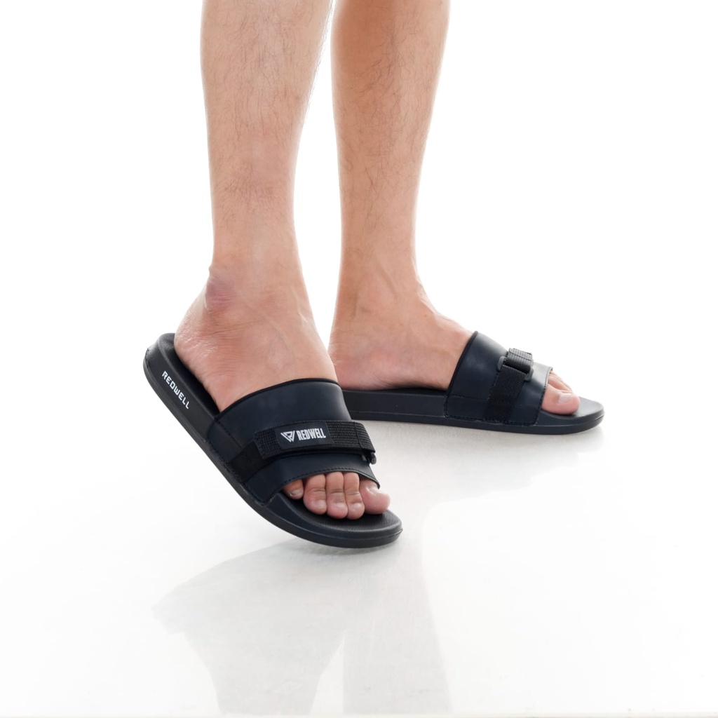 Sandal Slide Pria Terbaru Sandal Selop Sendal Slipon Full Black / GRATIS ONGKIR BAYAR DITEMPAT