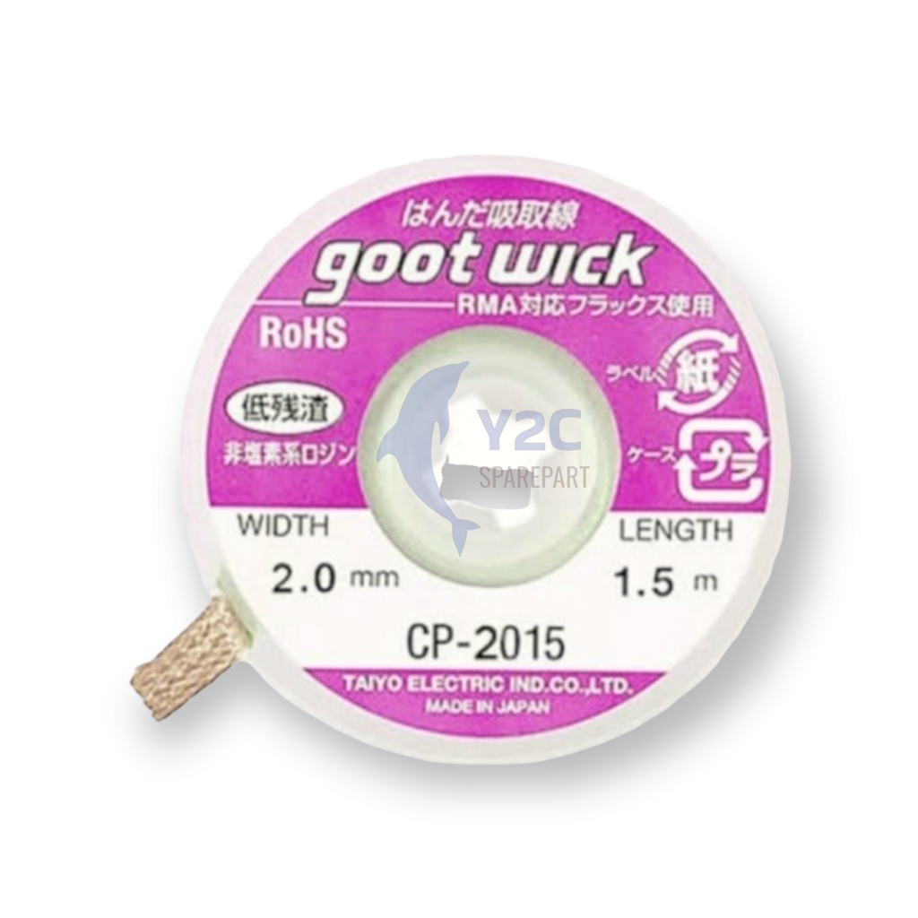SOLDER WICK GOOT 2015 2MM ORIGINAL JEPANG PANJANG 1.5 METER / PITA SOLDER / ALAT SERVIS SERVICE HP