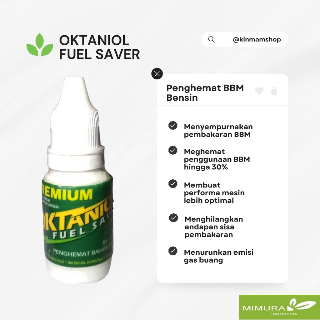 Penghemat BBM Motor dan Mobil Bensin Oktaniol Minyak Atsiri