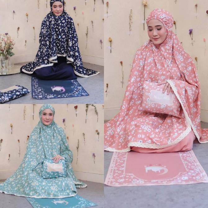 Mukena dewasa SET SAJADAH daisy jumbo katun rayon premium