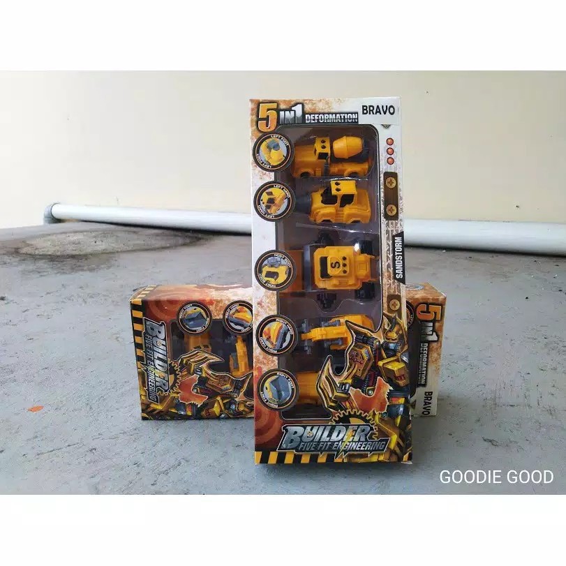 Robot Transformers Builder Fire Fit Engineering 5 in 1 Deformation Mainan Anak