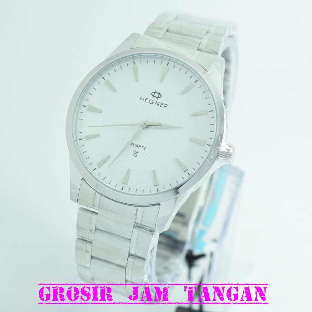 Jam Tangan Pria Hegner Original Elegan Simple Rantai Stainless Steel