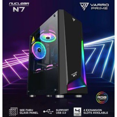 CASING PC GAMING VARRO NUCLEAR N7 mATX White / Black
