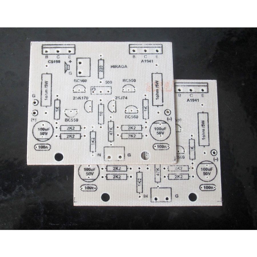 2 PCB Fiber Putih Class-A PowerAmp Hiraga Le Mostre Klas-A Power Amplifier High End Audio Hobby Ster