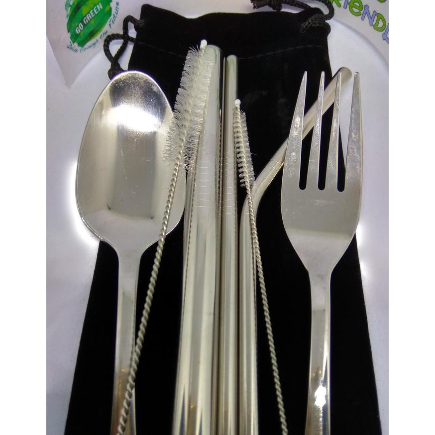 TOP SEDOTAN STAINLESS SET TRAVEL SENDOK GARPU SEDOTAN BUBBLE