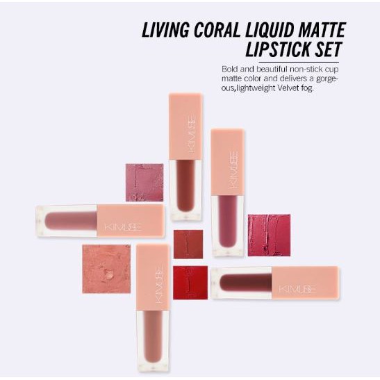 (READY &amp; ORI) Kimuse 5 In 1 Living Cocal Liquid Matte Lipstick Set kms102 kms103 kado seserahan teman pacar gift hampers