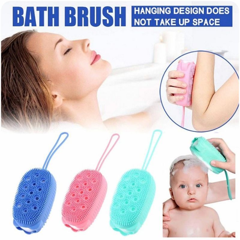 Spons Mandi 2 in 1 Sabun Cair Batang Bath Brush Spon Serbaguna