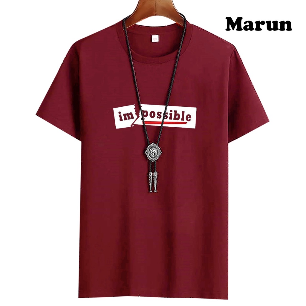 Baju Kaos Distro Fashion Pria Impossible Lengan Pendek