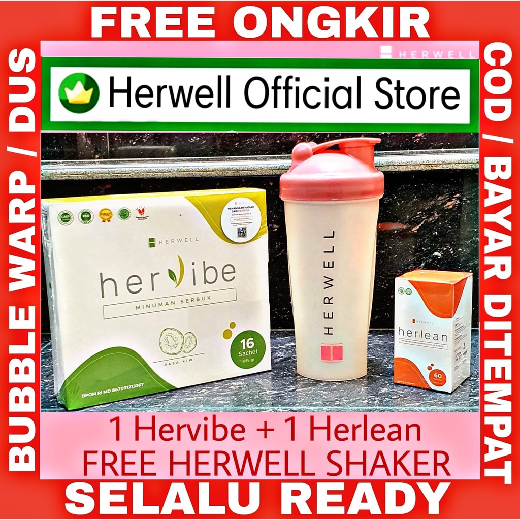 1 HERLEAN + 1 HERVIBE PAKET HERWELL FREE SHAKER