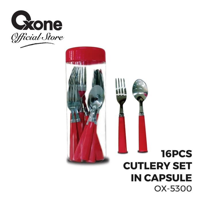 Oxone Cutlery Set in Capsule OX-5300 alat makan sendok garpu