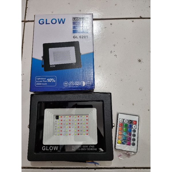 Floodlight led sorot SMD 50W RGB remot outdoor IP44